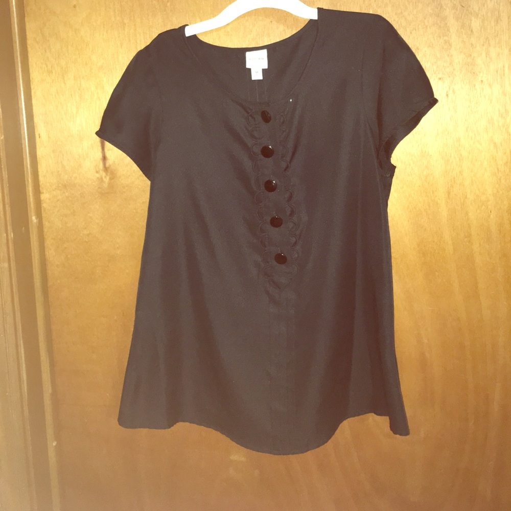 Vintage black button up blouse